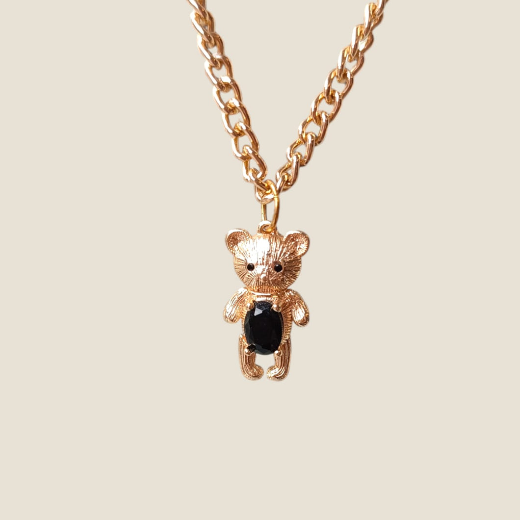 Pin de candena Oso zirconia negra