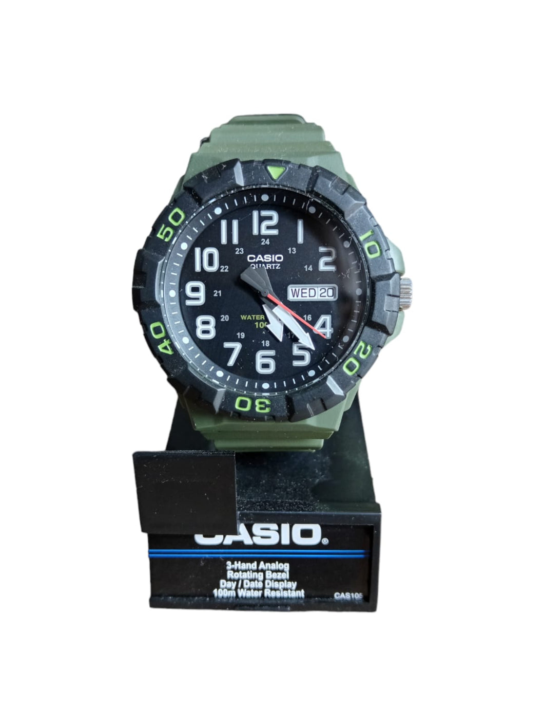 Casio Reloj Analógico MRW-210H-3AV Green/ bisel Black