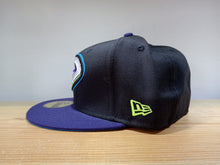 Cargar imagen en el visor de la galería, Anaheim Ducks Black Purple Light Blue Under Brim 59FIFTY
